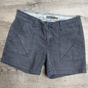 PRANA SUKI Corduroy Shorts Sz 8 EUC 30" waist grey gray